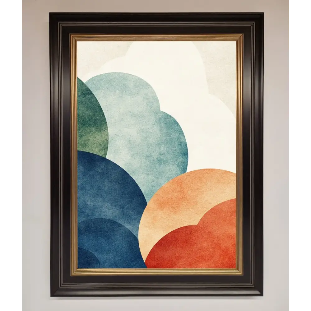 Colour Clouds Framed Wall Art - B0 (100 x 141 cm) / Black Gold - Framed Print