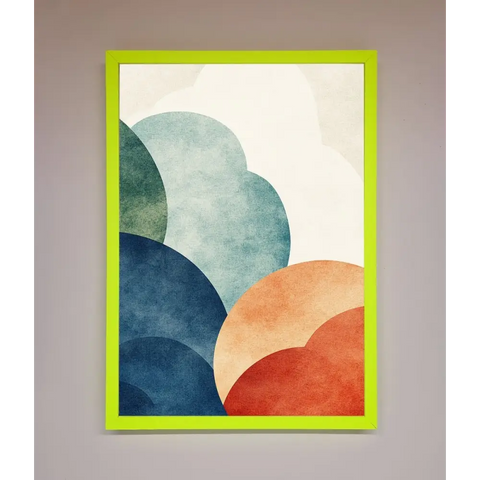Colour Clouds Framed Wall Art - B0 (100 x 141 cm) / Neon Green - Framed Print