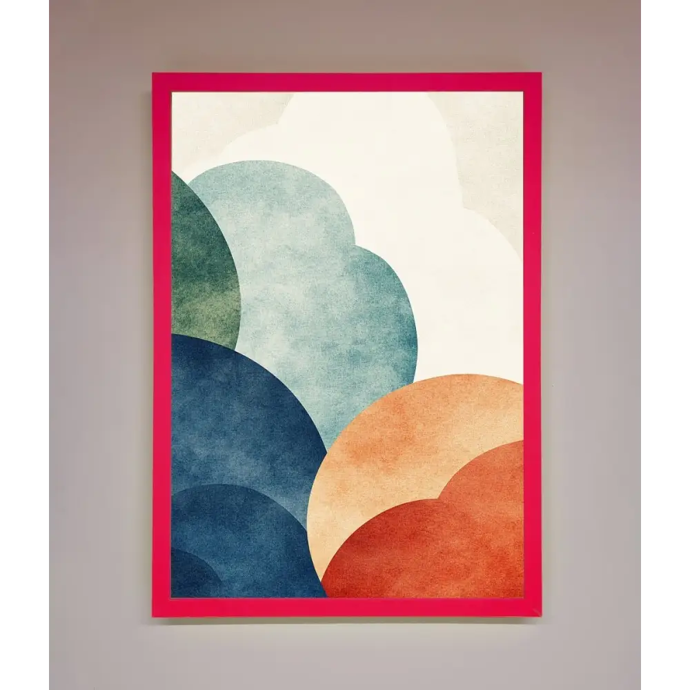 Colour Clouds Framed Wall Art - B0 (100 x 141 cm) / Neon Pink - Framed Print