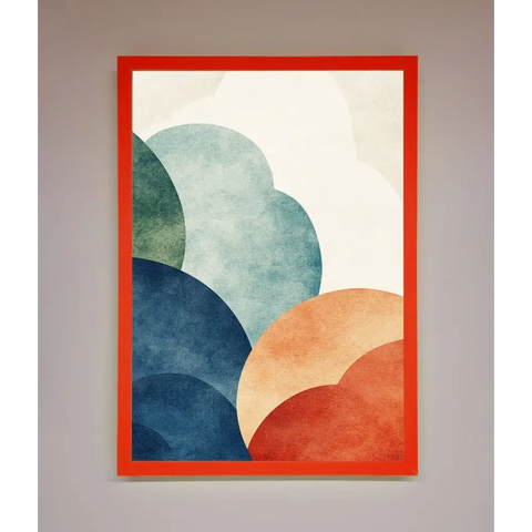 Colour Clouds Framed Wall Art - B0 (100 x 141 cm) / Neon Red - Framed Print