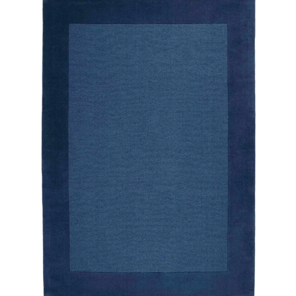 Colours Bordered Rug – Handmade Wool Rug - 120X170 cm / Blue - Rugs