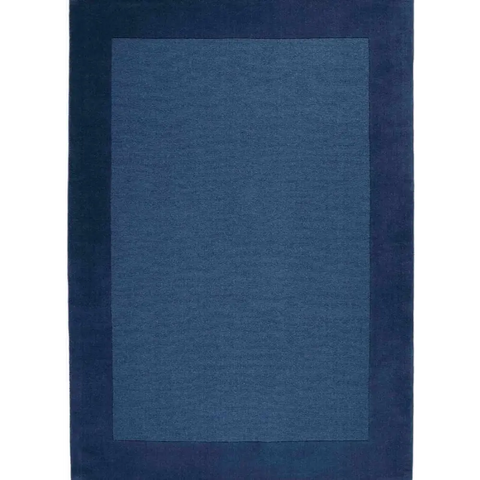 Colours Bordered Rug – Handmade Wool Rug - 120X170 cm / Blue - Rugs