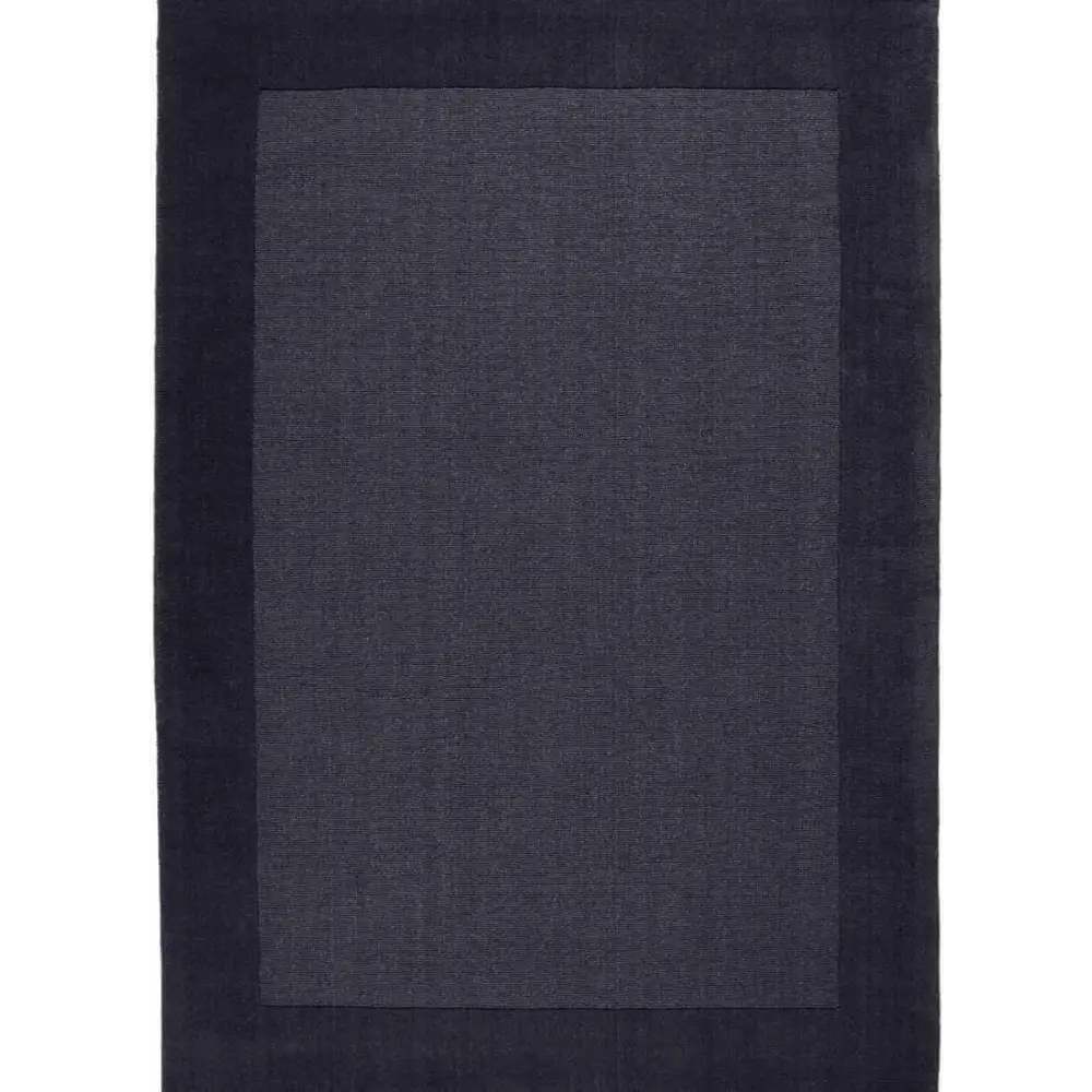 Colours Bordered Rug – Handmade Wool Rug - 120X170 cm / Dark Grey - Rugs