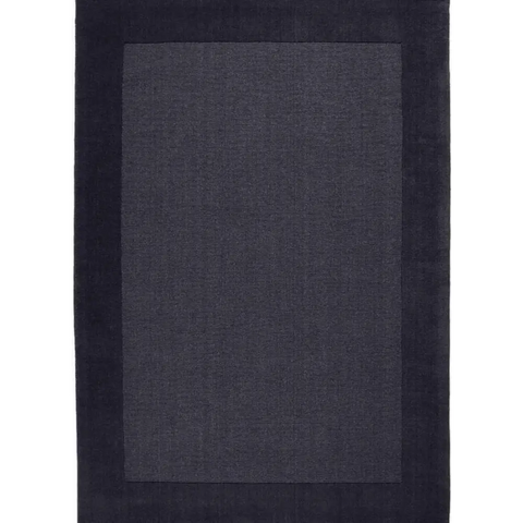 Colours Bordered Rug – Handmade Wool Rug - 120X170 cm / Dark Grey - Rugs