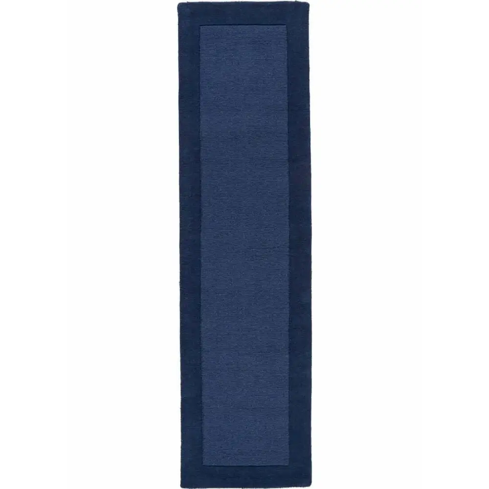 Colours Bordered Rug – Handmade Wool Rug - 60X230 cm / Blue - Rugs