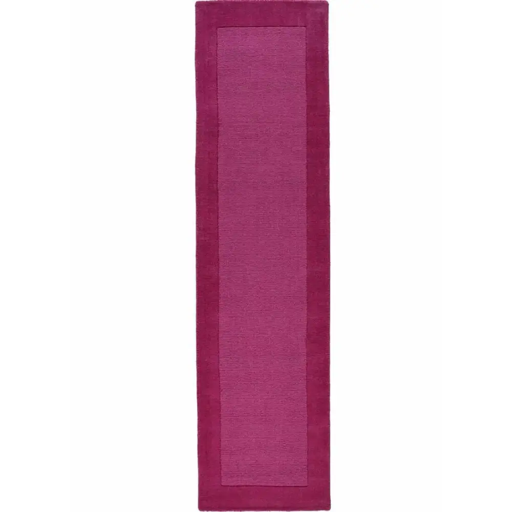 Colours Bordered Rug – Handmade Wool Rug - 60X230 cm / Pink - Rugs