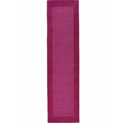 Colours Bordered Rug – Handmade Wool Rug - 60X230 cm / Pink - Rugs
