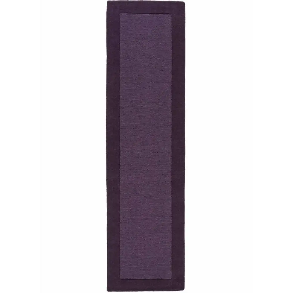 Colours Bordered Rug – Handmade Wool Rug - 60X230 cm / Purple - Rugs