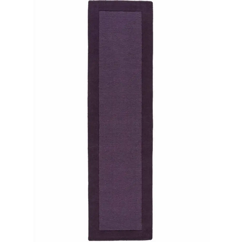 Colours Bordered Rug – Handmade Wool Rug - 60X230 cm / Purple - Rugs