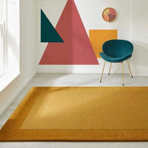 Colours Bordered Rug – Handmade Wool Rug - Rugs