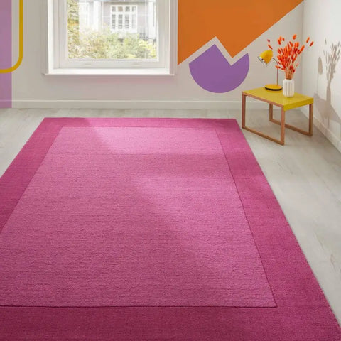 Colours Bordered Rug – Handmade Wool Rug - Rugs