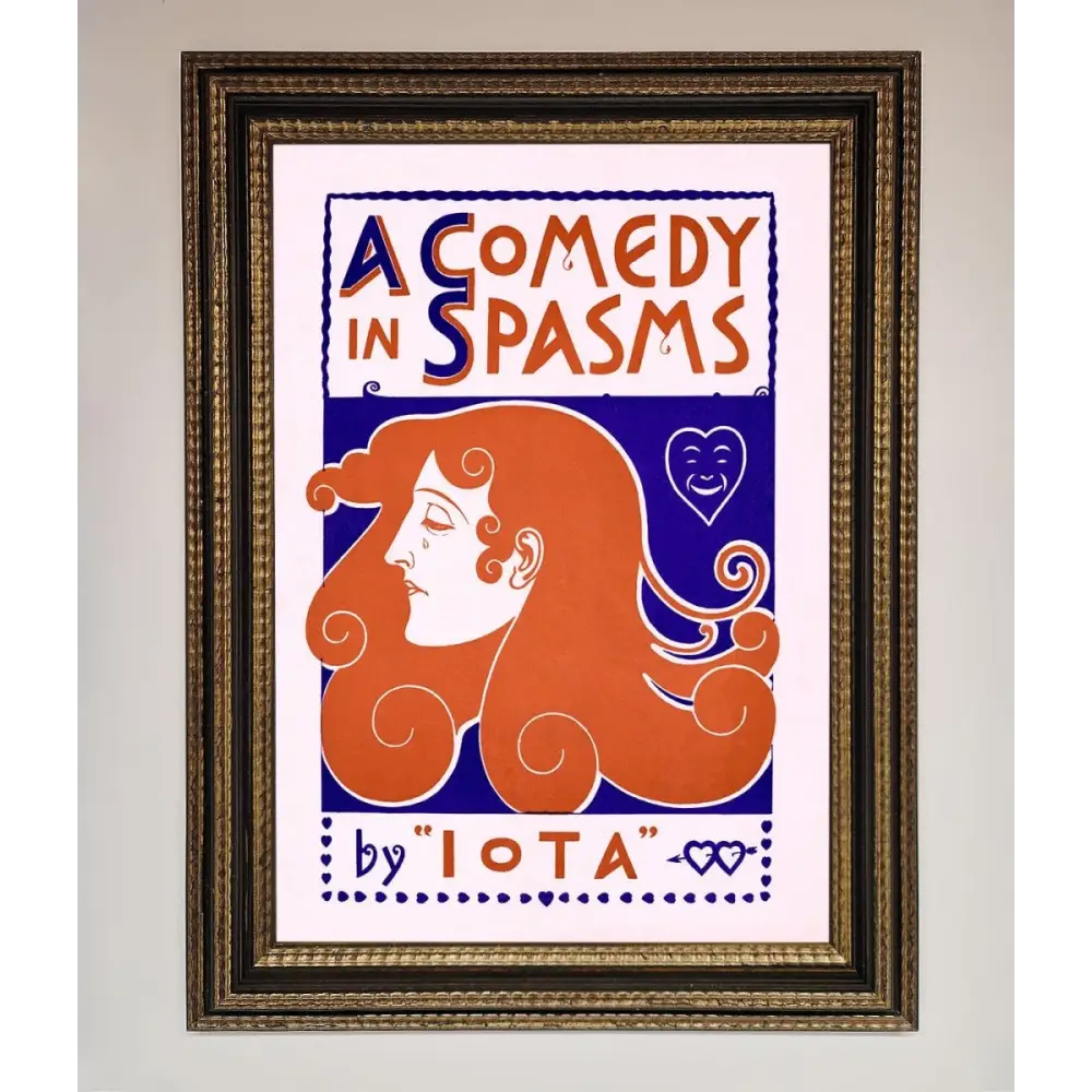 Comedy Poster Vintage Framed Poster - A3 (29.7 x 42 cm) / Ornate Gold Black - Framed Print