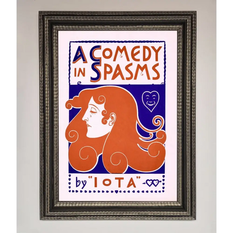 Comedy Poster Vintage Framed Poster - A3 (29.7 x 42 cm) / Ornate Silver Black - Framed Print