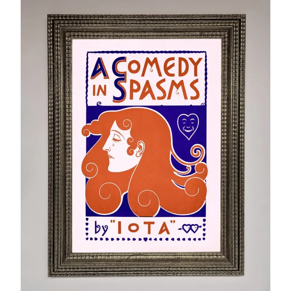 Comedy Poster Vintage Framed Poster - A3 (29.7 x 42 cm) / Ornate Silver - Framed Print