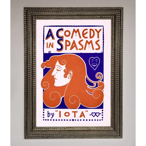 Comedy Poster Vintage Framed Poster - A3 (29.7 x 42 cm) / Ornate Silver - Framed Print