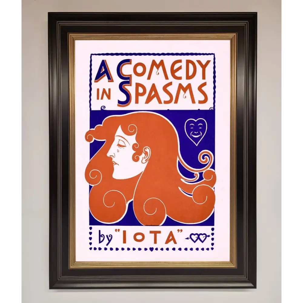 Comedy Poster Vintage Framed Poster - B0 (100 x 141 cm) / Black Gold - Framed Print