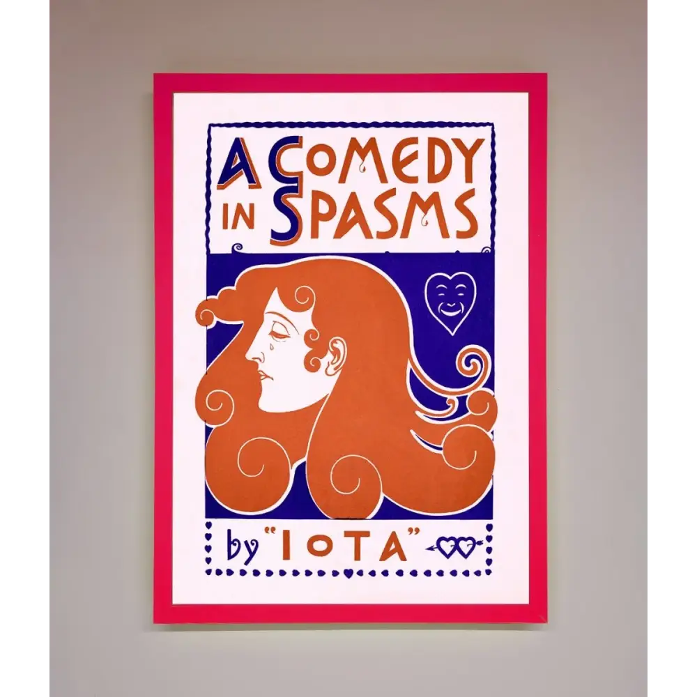 Comedy Poster Vintage Framed Poster - B0 (100 x 141 cm) / Neon Pink - Framed Print
