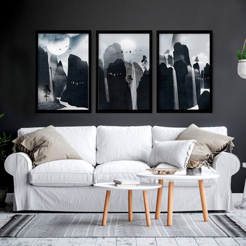 Art for living room wall | set of 3 Contemporary art prints