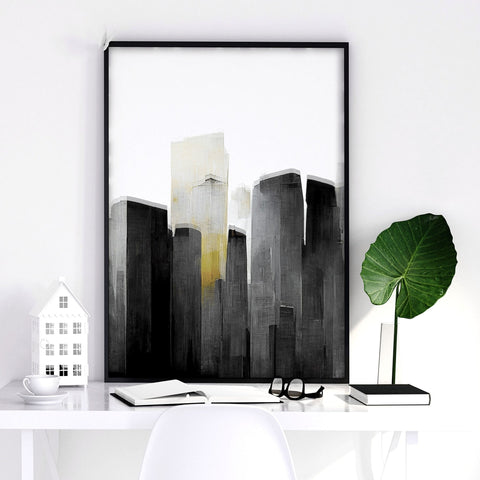 Contemporary Art For Walls | Set of 3 Urban Skyscrapers Wall art Prints