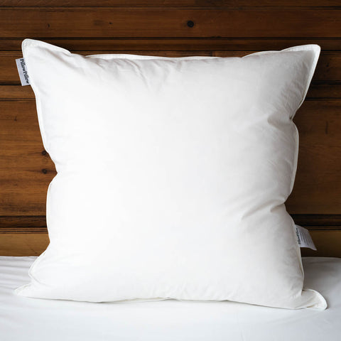 Continental the big square one white duck pillow with smooth shiny fabric and subtle edge stitching