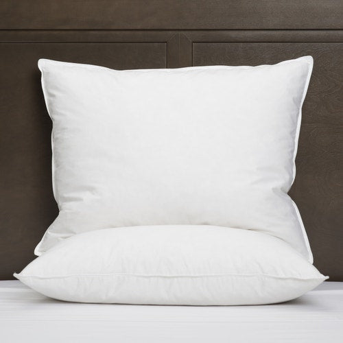 White duck continental the big square one pillow with smooth soft fabric cover in a rectangular shape
