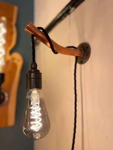 Copper Wall Light | Rustic Industrial Wall Lighting for Hallway & Living Room UK