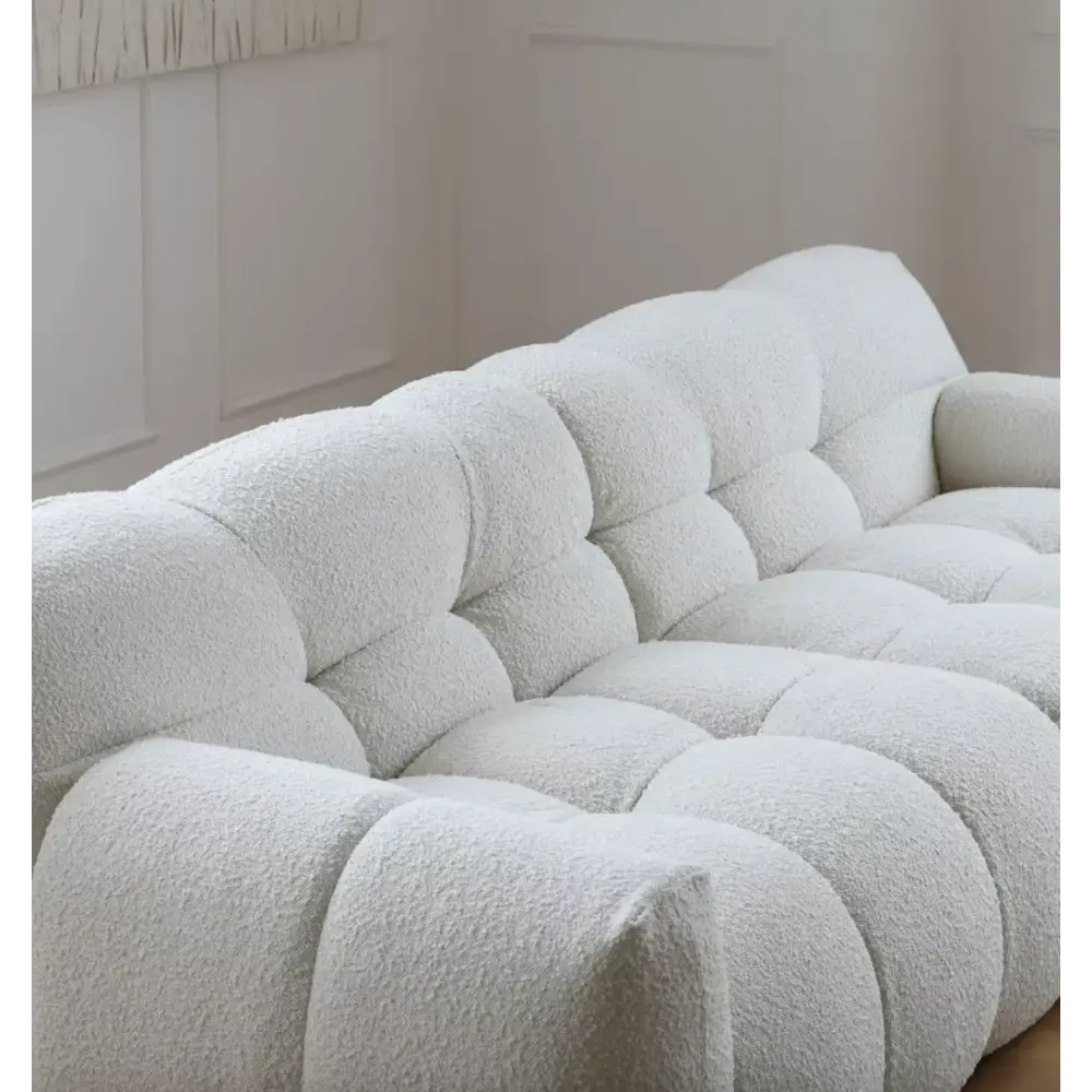 Cora Candy Three Seater Sofa, White｜ DC Concept