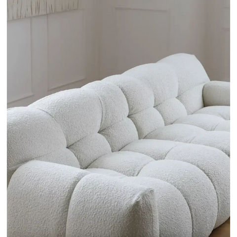 Cora Candy Three Seater Sofa, White｜ DC Concept