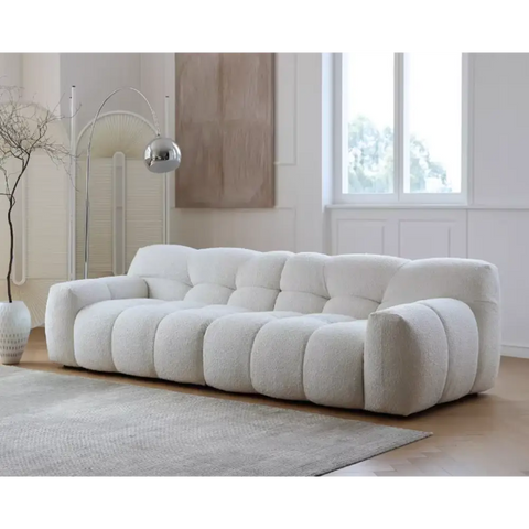 Cora Candy Three Seater Sofa, White｜ DC Concept