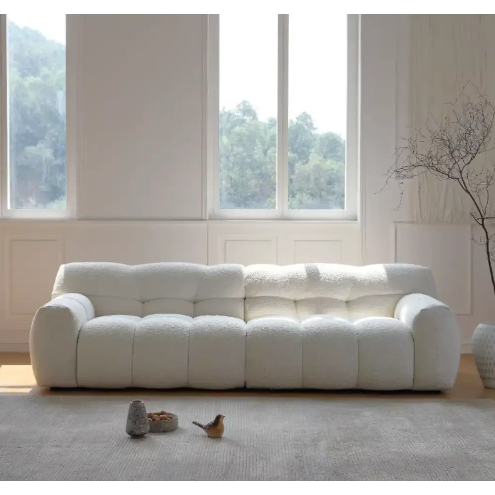 Cora Candy Three Seater Sofa, White｜ DC Concept