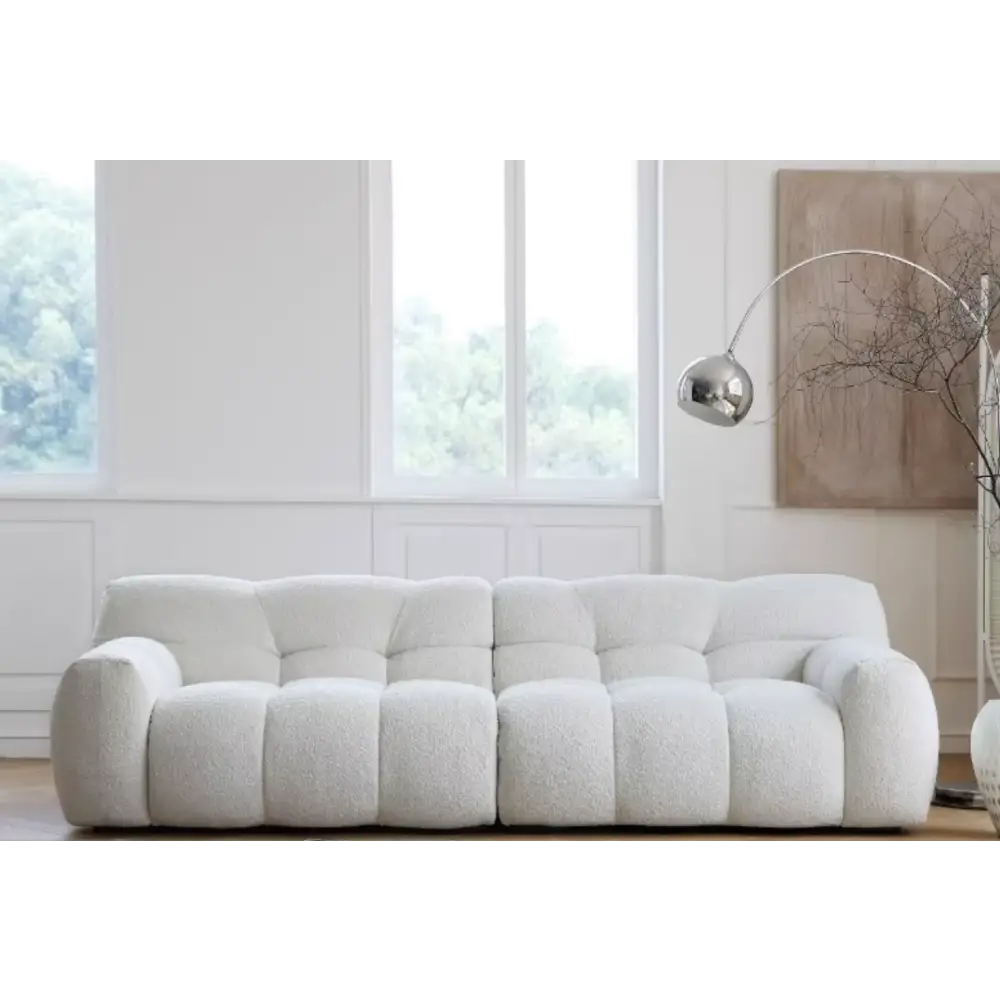 Cora Candy Three Seater Sofa, White｜ DC Concept