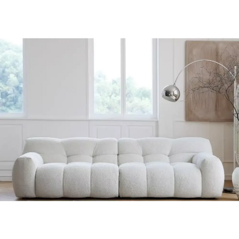 Cora Candy Three Seater Sofa, White｜ DC Concept