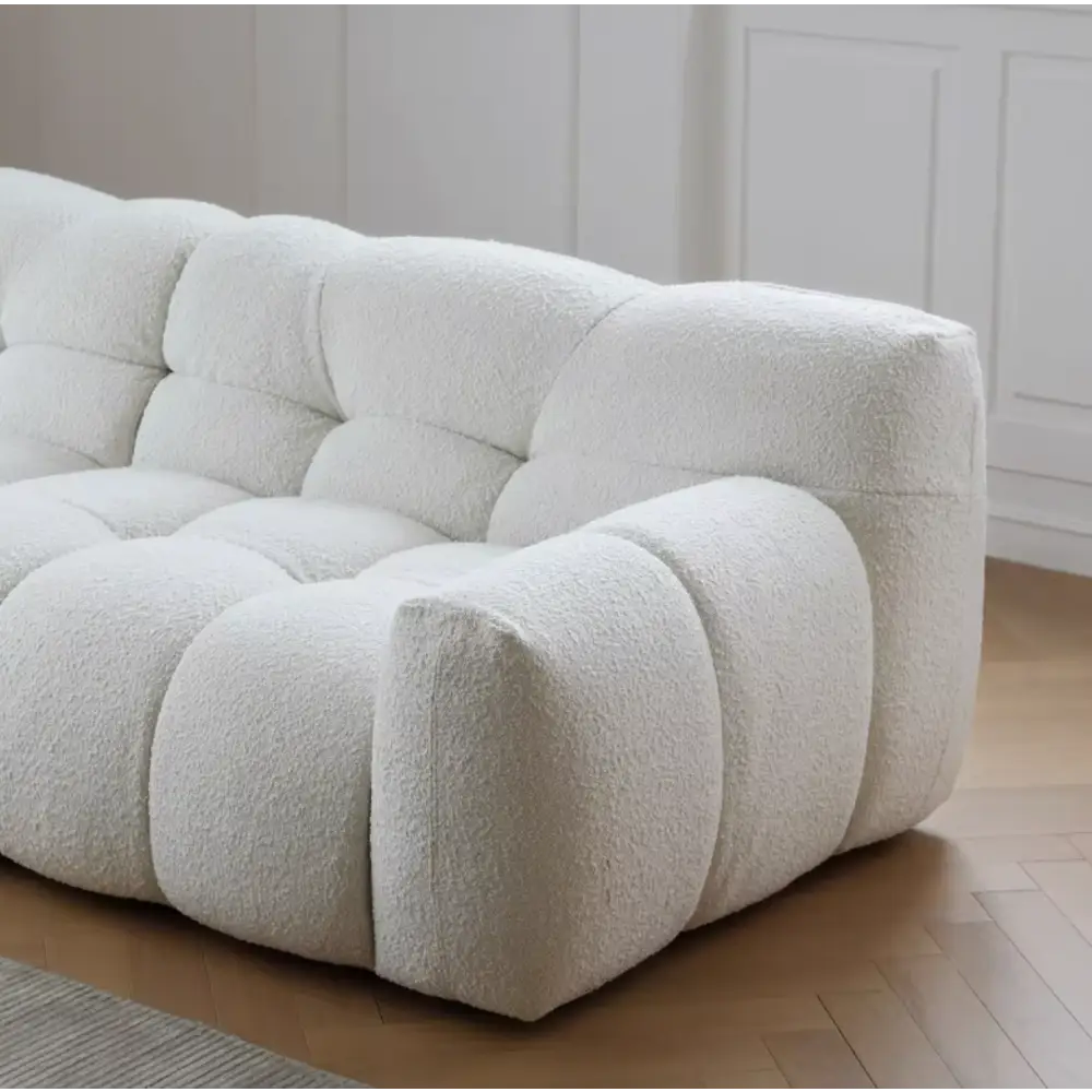 Cora Candy Three Seater Sofa, White｜ DC Concept