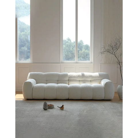 Cora Candy Three Seater Sofa, White｜ DC Concept