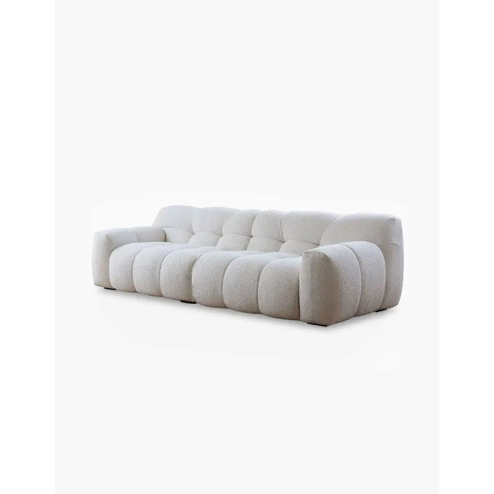 Cora Candy Three Seater Sofa, White｜ DC Concept