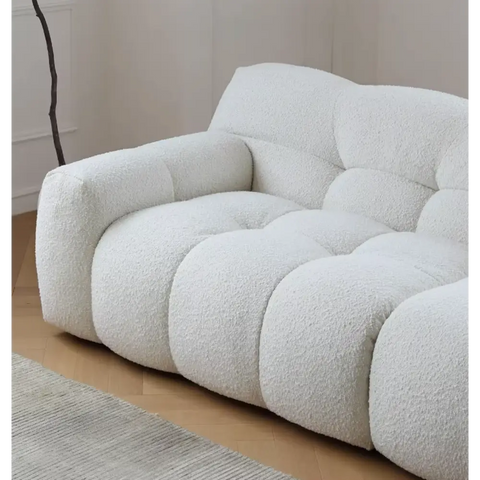 Cora Candy Three Seater Sofa, White｜ DC Concept