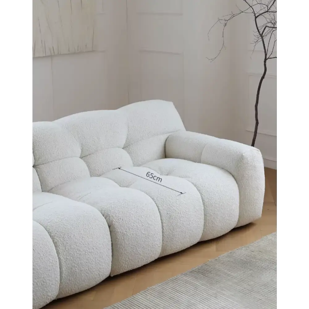 Cora Candy Three Seater Sofa, White｜ DC Concept