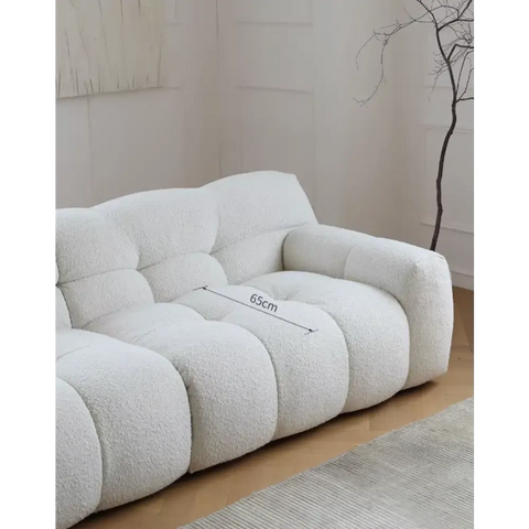 Cora Candy Three Seater Sofa, White｜ DC Concept