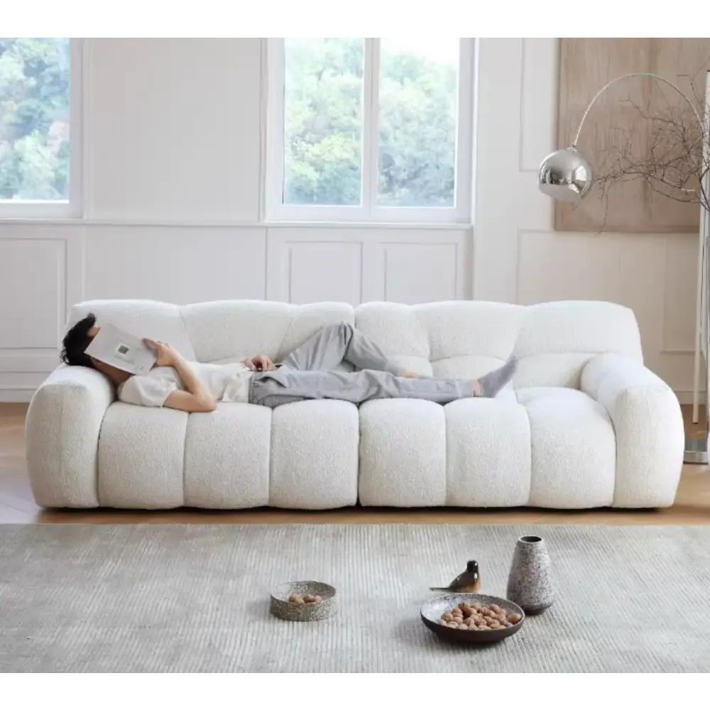 Cora Candy Three Seater Sofa, White｜ DC Concept