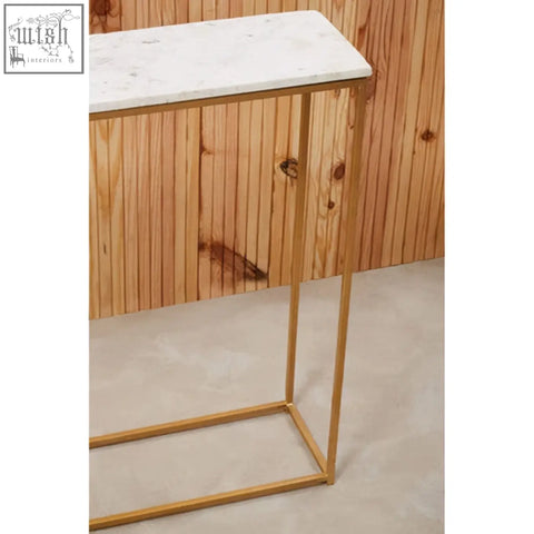 Gold metal console table with white marble top corra marble console table perfect marble console table