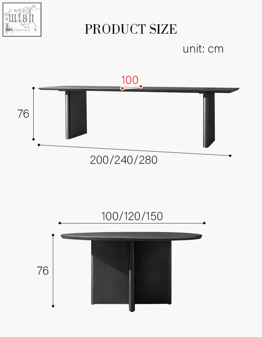 Modern black Cortez outdoor dining table set with minimalist rectangular and round tops and sleek metal legs