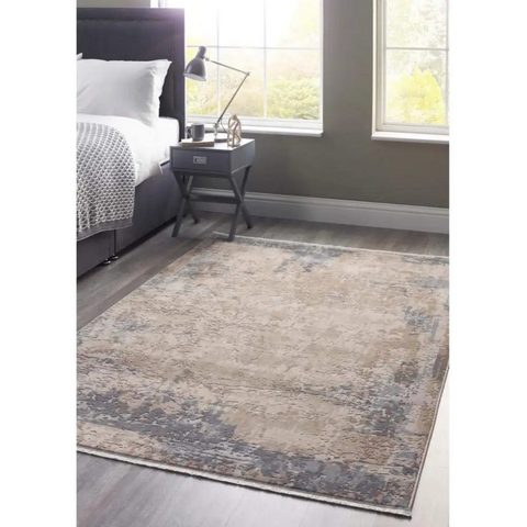 Cosimo Beige/Grey Distressed Modern Rug - Rugs