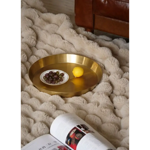 Cosmo Round Side Table With Gold Tray｜ DC Concept