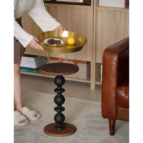 Cosmo Round Side Table With Gold Tray｜ DC Concept