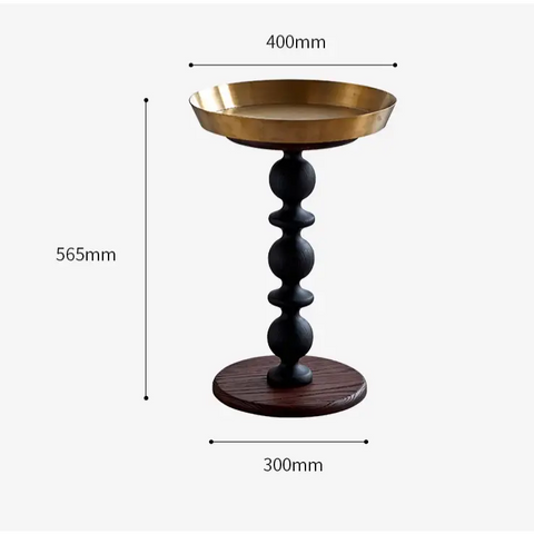Cosmo Round Side Table With Gold Tray｜ DC Concept