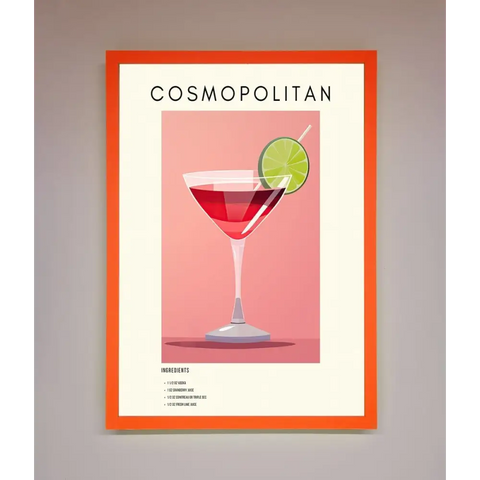 Cosmopolitan Framed Poster - A3 (29.7 x 42 cm) / Neon Orange - Framed Print