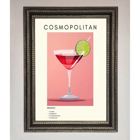 Cosmopolitan Framed Poster - A3 (29.7 x 42 cm) / Ornate Silver Black - Framed Print