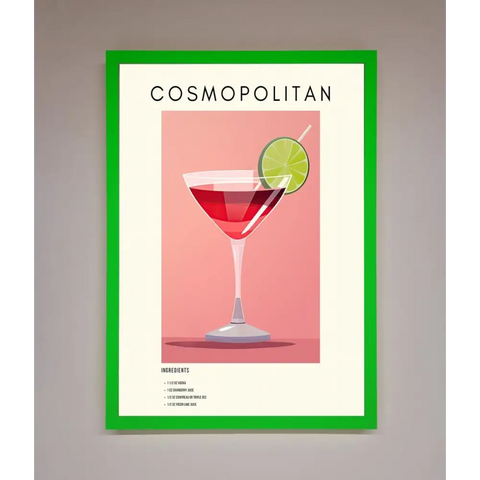 Cosmopolitan Framed Poster - B0 (100 x 141 cm) / Neon Dark Green - Framed Print