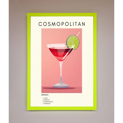 Cosmopolitan Framed Poster - B0 (100 x 141 cm) / Neon Green - Framed Print