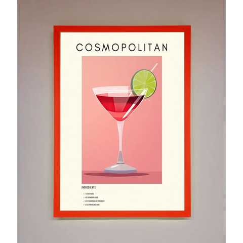 Cosmopolitan Framed Poster - B0 (100 x 141 cm) / Neon Red - Framed Print